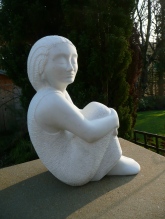 Seated figure, Carrara marble